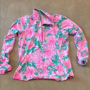 XL Lilly Pulitzer hot pink floral rash guard